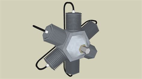 Six Cylinder Radial Engine Low Poly 3d Warehouse