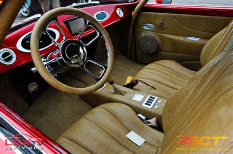 Karmann Ghia Vermelho Hot Rod cavalos na máquina Matéria