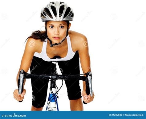 Pretty Active Cyclist Stock Photo Image Of Healthy Pose 24323506