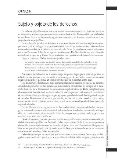 Sujeto Y Objeto De Los Derechos