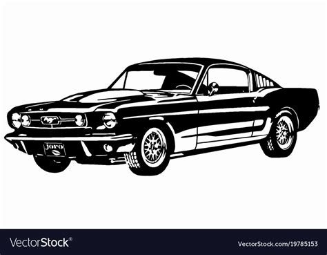 65 Mustang Fastback Royalty Free Vector Image Vectorstock