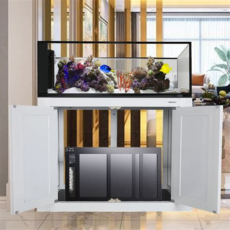 NUVO INT 100 Gallon Peninsula Aquarium White APS Stand RFS39 Reef