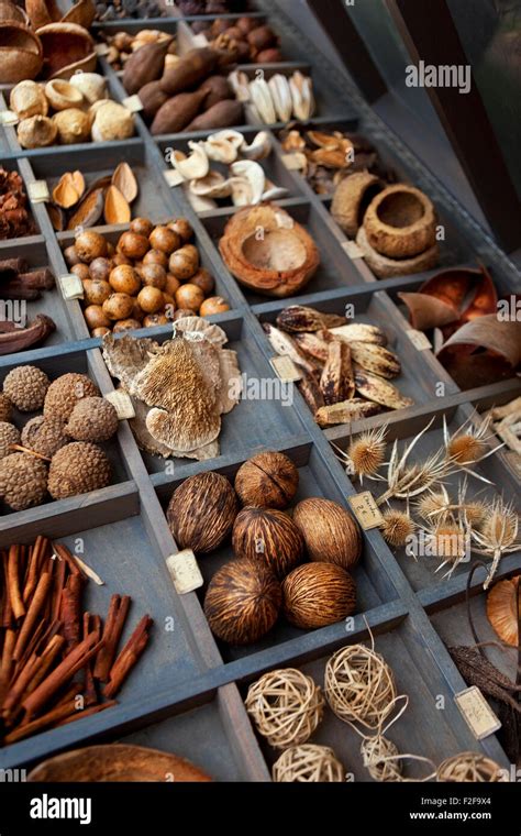 Stall Of Spices Dried Flowers And Seeds Stock Photo Alamy