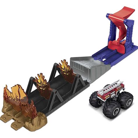 Mattel Hot Wheels Monster Trucks Hero Play Fire Through Gyl Gyl Toys Shop Gr