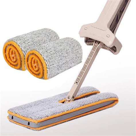 2pcs Mop Cloth Double Sided Non Hand Washing Mop Accessories Dust Push Mop Cloth Home Clean