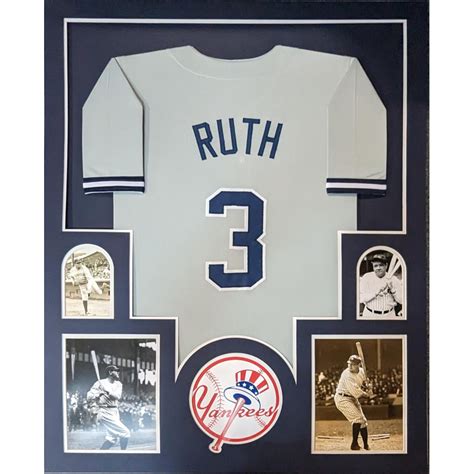 Babe Ruth Unsigned Custom Framed Jersey Display Pristine Auction