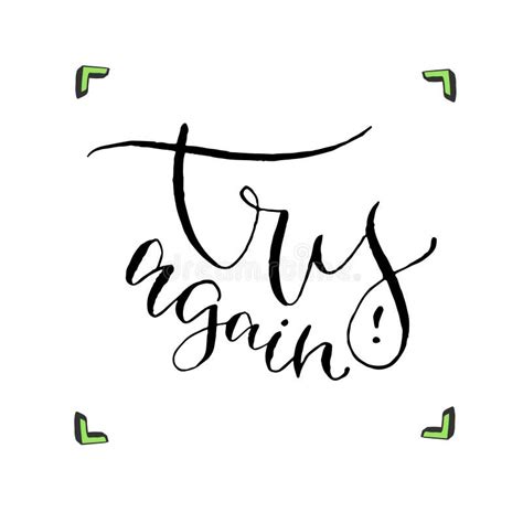 Try Try Again Handwritten Positive Quote To Printable Home Decoration