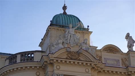 Monuments Theater Juliusz Sloacki W Krakowie Stock Image Image Of