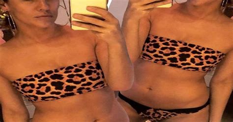 Caroline Flack Vows To Sink Or Swim As She Poses In Tiny Leopard Print Bikini After Jetting