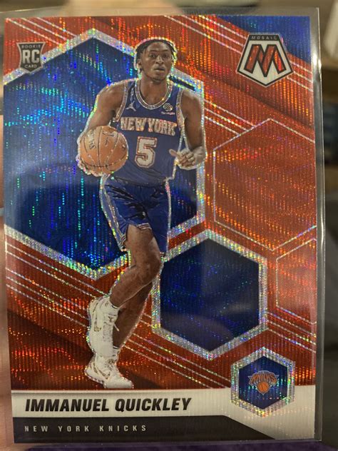 Immanuel Quickley 2020 21 Panini Mosaic Rookie Asia Red Wave Prizm RC