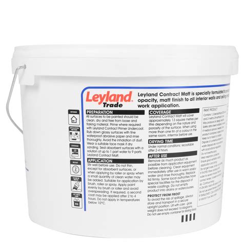 Leyland Trade Contract Matt Emulsion Paint 10L Brilliant White ...