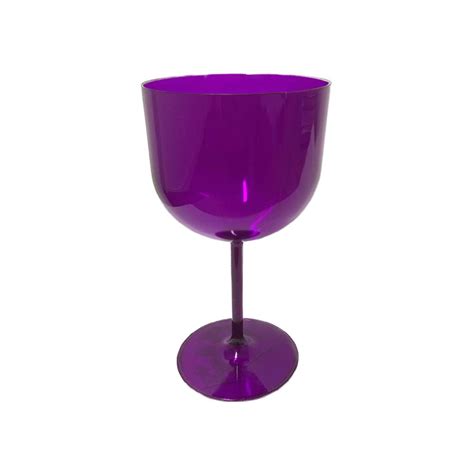 Taça De Gin Roxo Transparente Acrílica 600ml Decoração Lembrança Chique