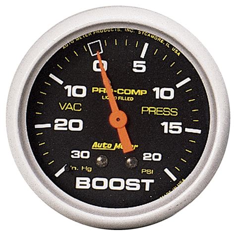 Auto Meter 5401 2 5 8 Boost Vacuum 30 In Hg 20 Psi Liquid Filled