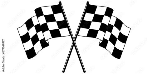 Formula Championship Isolated Flags Checkered Flags In Sports Races