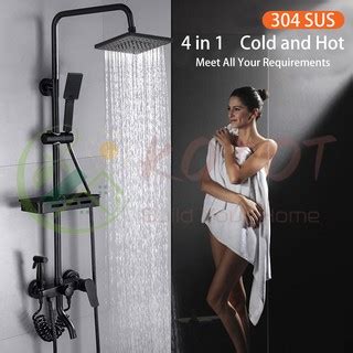 KOYOT Stainless Steel In Hot And Cold Square Matte Black Shower