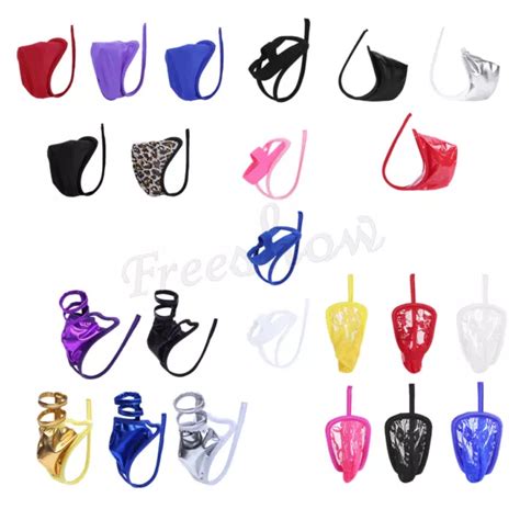 MENS SEXY C STRING Lingerie Lace Bikini Briefs Crotchless Thong Underwear Shorts 8 87 PicClick AU