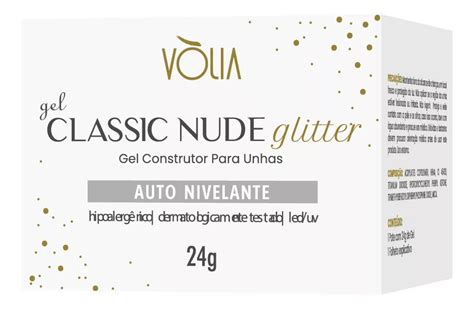 Gel Classic Nude Glitter 24g Volia Original Autonivelante Manicure E