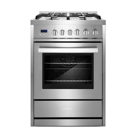 Cosmo 24 in. 2.73 cu. ft. Single Oven Gas Range with 4 Burner Cooktop ...