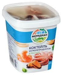 Морепродукты Меридиан Коктейль из морепродуктов в рассоле, 415 г ...