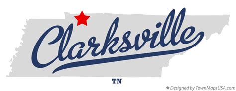 Map of Clarksville, TN, Tennessee