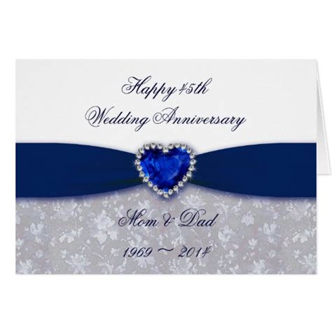 Damask 45th Wedding Anniversary Greeting Card Zazzle