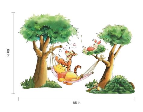 Removable Winnie The Pooh Hammock Swing Tied To Trees With Tiger And