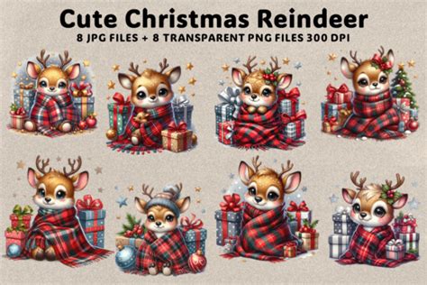 Cute Christmas Reindeer Graphic by AwkwardAnnies · Creative Fabrica