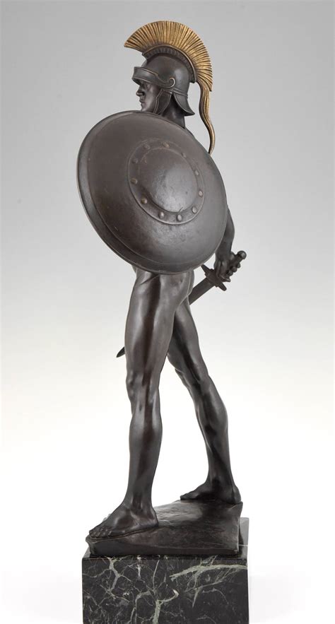 Art Deco Bronze Sculpture Of A Male Nude With Sword By Kowalczewski At Stdibs