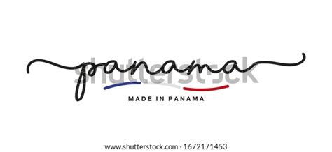 Made Panama Handwritten Calligraphic Lettering Logo Stock Vector