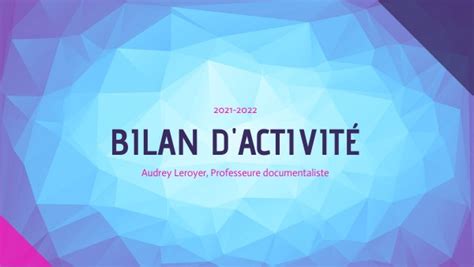 Bilan d activité 2021 2022