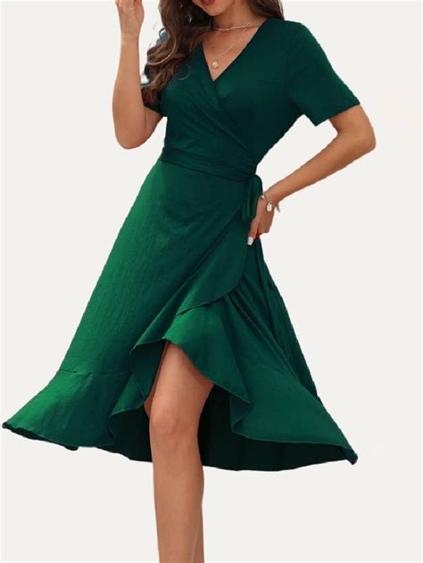 Wrap Short Sleeve Midi Dress Room For Two