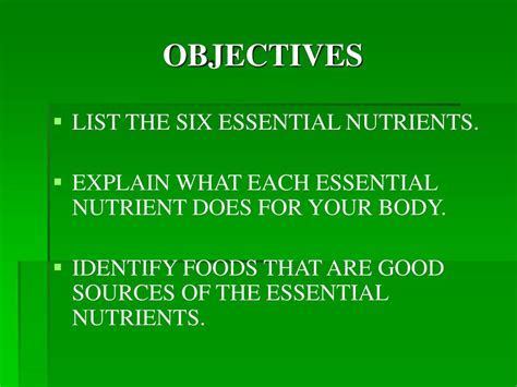 Lesson Two The Six Essential Nutrients Ppt Download