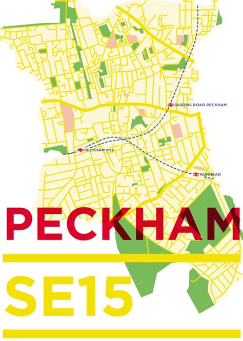 Se15 Print Peckham Print South East London London Map A3 Print