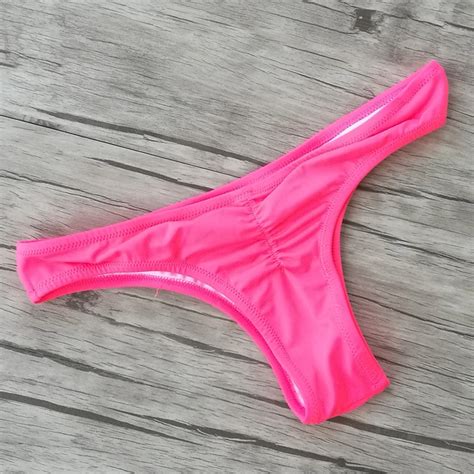 Women Cheeky Black Striped Bikini Bottoms Thong Sexy Secret Swimwear Biquini Bikinis