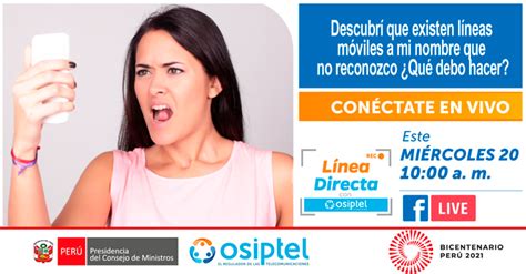 Charla Virtual Gratuita OSIPTEL Que Hacer Si Descubro Varias Lineas