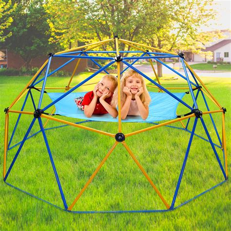 Jugader 10FT Geometric Dome Climber With Swing And Hammock Climbing