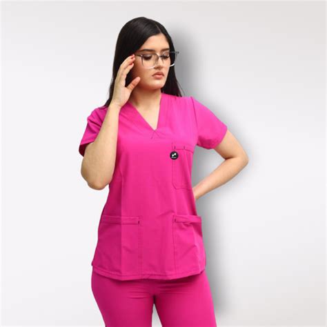 Uniforme De Dama Medico Anti Fluido MOD BAS FUCSIA RUSH