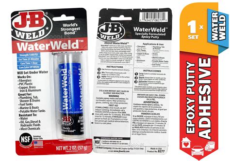 J-B Weld 8277 WaterWeld Epoxy Putty Stick 1300 PSI JB Weld Plumbing