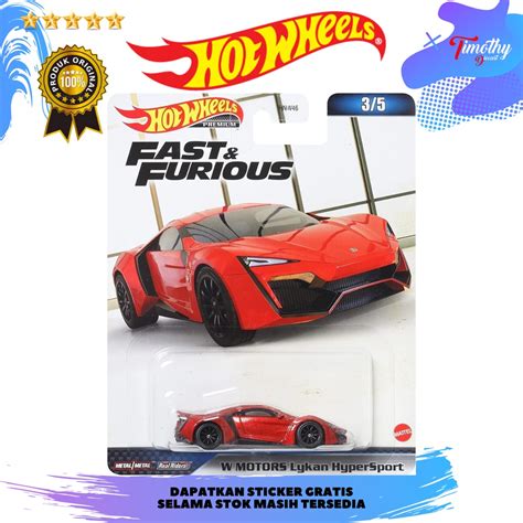 Jual Hot Wheels Premium Fast Furious Ff W Motors Lykan Hypersport Merah