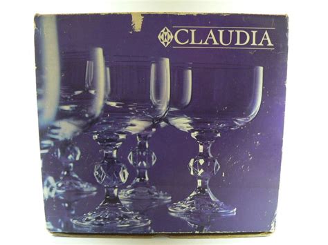 6 Vintage Bohemia Crystalex Claudia Fine Crystal Goblets Novy Bor Czech ...
