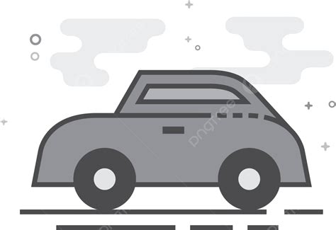 Flat Grayscale Icon Mini Car Clip Art Grayscale Hybrid Vector Clip Art