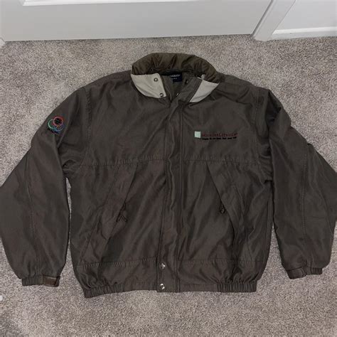 Work jacket w/ hidden hoodie L - Depop