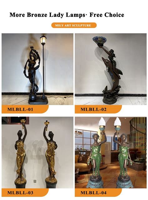 Antique Bronze Lady Holding Lamps Factory Supplier Milystatue