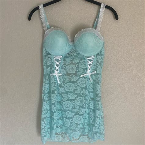 Intimates Sleepwear Vintage Baby Blue Lace Lingerie Dress Poshmark