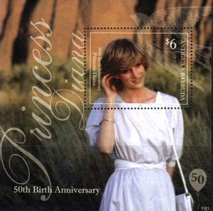 Stamp Princess Diana 50th Birth Anniversary Antigua And Barbuda 50th