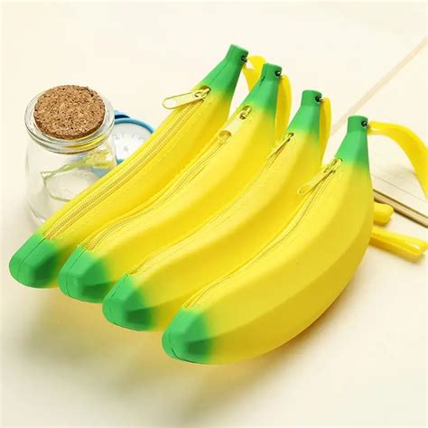 1 Pcs Novelty Banana Pencil Case Kawaii Pencil Bag Rubber Coin Purse