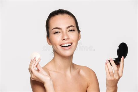 Beauty Portrait Of A Cheerful Attractive Half Naked Woman Stock Image Image Of Fresh Clean