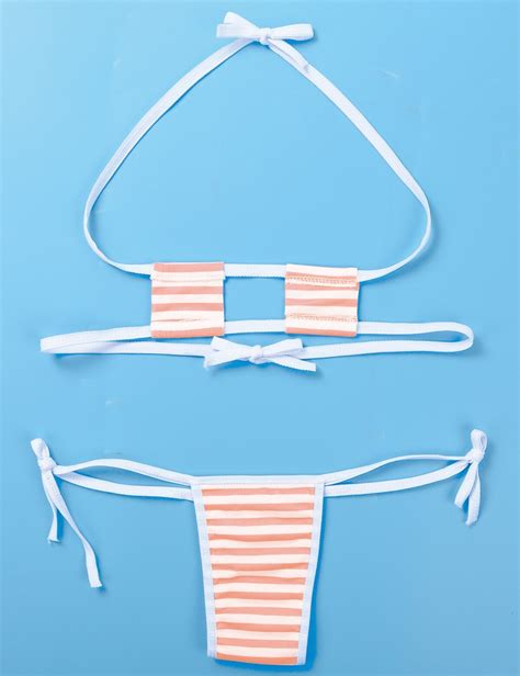 Women S Extreme Sexy Micro Bikini Kawaii Bra With Thongs Anime Cosplay Swimsuit EBay