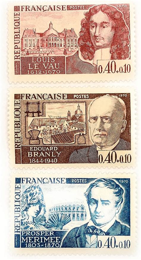 Lot Authentique De 3 Timbres Neufs De Collection De France De 1970