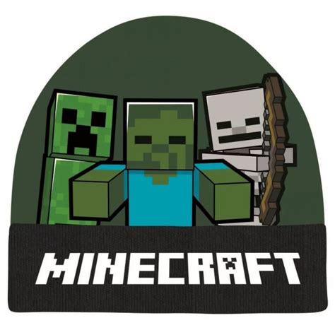 Minecraft M Ssa Svart Gr N Creeper Zombie Skeleton Cm Multif Rg